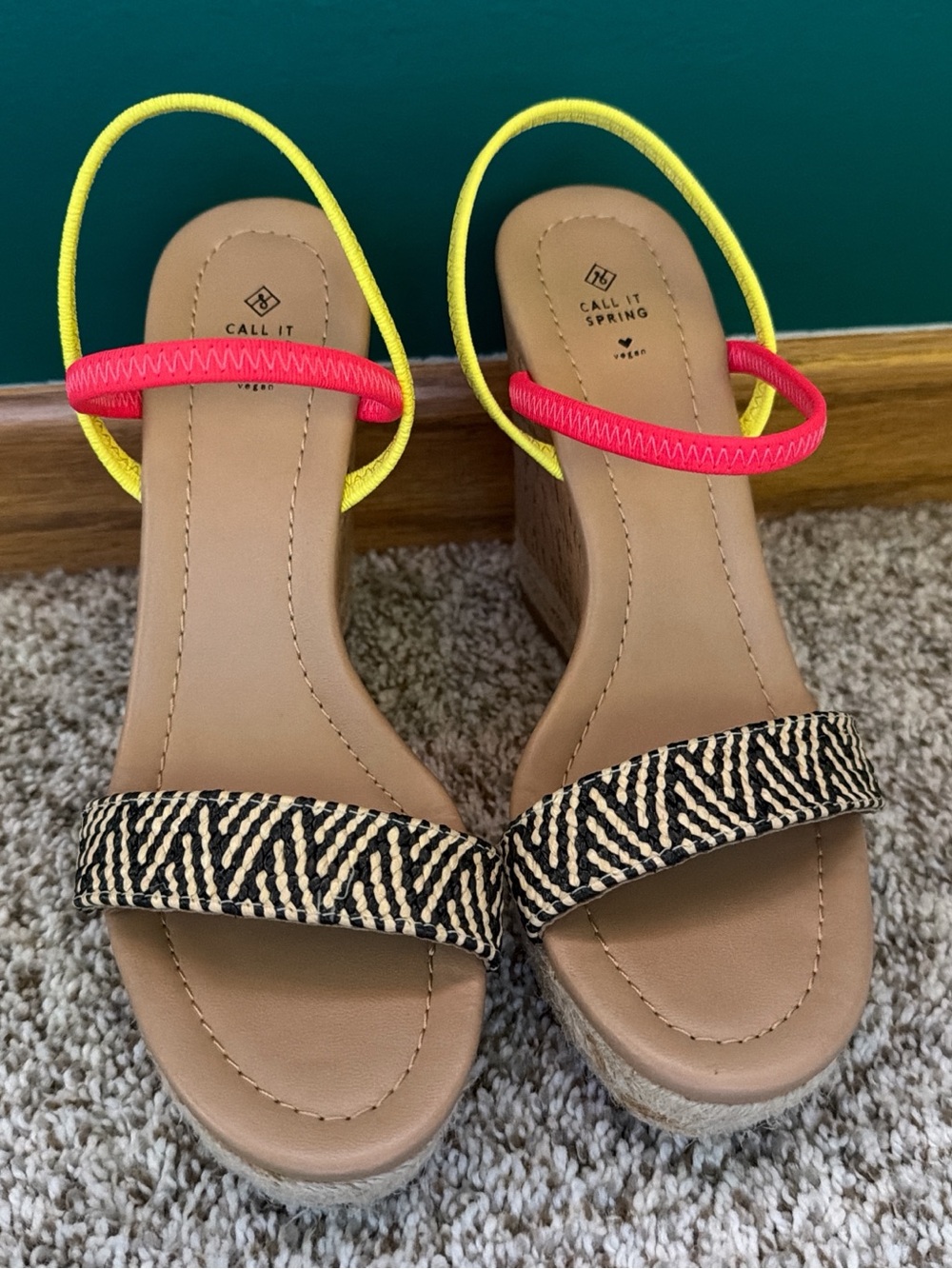 Call It Spring Women's Neon Wedge Sandals